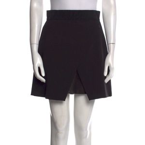 ALICE + OLIVIA - Black Lamb Leather Mini Skirt